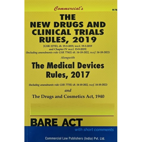 Commercial's The New Drugs & Clinical Trial Rules, 2019 Bare Act 2023
